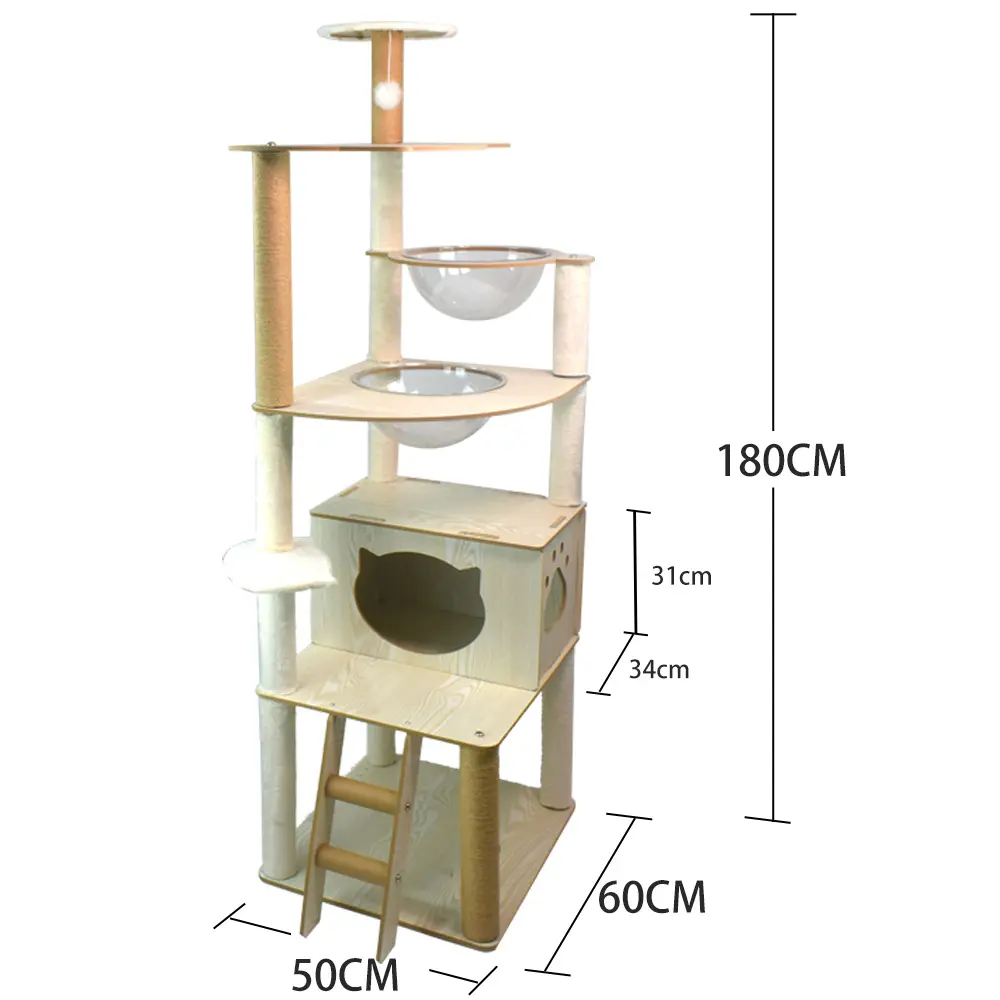 Hiện đại sang trọng lớn leo cây mèo trower với scratching bài cho nhiều con mèo để chơi gỗ mèo cây tháp