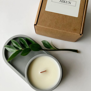AIKUN Wholesale Custom Logo Soy Wax Concrete Scented Concrete <b>Candle</b> in Jar for Holiday and Graduation Decorations - Product Image 1