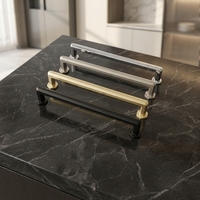 Medas Zinc desain Modern pegangan kabinet dapur & kenop laci persegi menarik mudah pemasangan