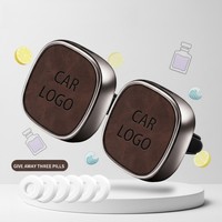 Difusor de Perfume Magnético para Auto, Clip de Ventilación de Aleación y Cuero PU, Aromatizante para el Interior del Vehículo