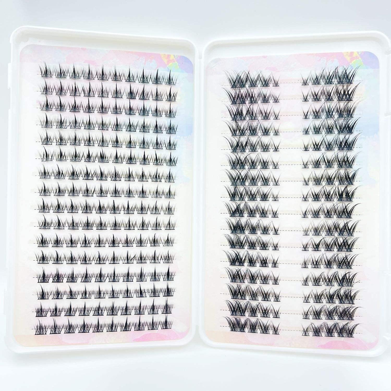 B left trilogy right slanted flying eyelash book