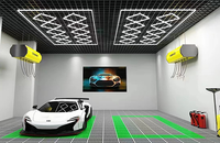 Plafonnier LED hexagonal multifonctionnel adapté aux garages de salon Tube LED en nid d'abeille adapté aux garages de barbershop