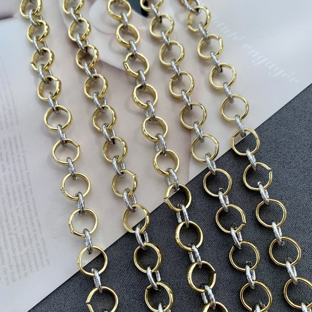 BD-B7870 Newest Fashion Chain Jewelry Gold Silver Plated Metal Chain Simple Style Link Chain Necklace Bracelet DIY