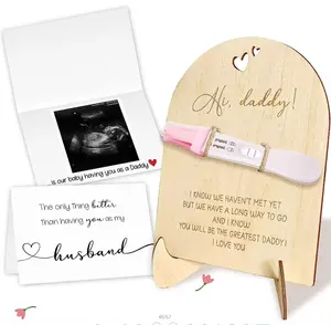 惊喜礼物怀孕测试纪念品卡片终身新生儿出生嗨爸爸怀孕公告卡