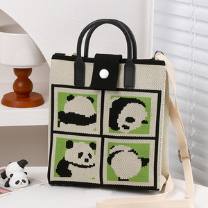 2025 Hàn Quốc Dễ Thương Panda Crossbody Túi Xách Mềm Cao Su Xử Lý Mở Phong Cách Thời Trang Giản Dị Sử Dụng Hàng Ngày Vải Lót Tay Thực - Product Image 3