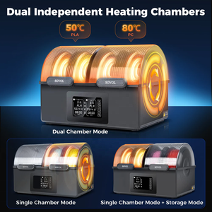 เครื่องอบฟิลาเมนต์ Sovol 4 แกนม้วน รุ่น SH03 พร้อมอุณหภูมิสูงสุด <span class=keywords><strong>85</strong></span> องศา สำหรับเครื่องพิมพ์แบบหัวฉีดคู่  ระบบเก็บฟิลาเมนต์แบบปิดผนึก  ระบบลดความชื้นอัตโนมัติ รุ่นใหม่ - Product Image 3