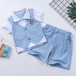 2022 the New Lattice Grain Hot <b>Toddler</b> Boy Clothes for Kids 1-5 Years Low Price Boy Shorts for Kid Children t Shirts Suit - Product Image 4