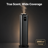 Difusor Vertical Metálico de Gran Capacidad (200 ml) para Hoteles, con Nano-Atomización de Aceites Esenciales, Temporizador Inteligente, Control Táctil y Conexión Eléctrica