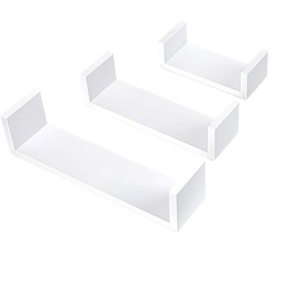 <b>Wall</b> <b>Mounted</b> Storage <b>Shelf</b> Solid Wood Rectangle Float Design For Living Room Neatening Storage Customizable Black And White - Product Image 5