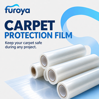 Film de protection de sol temporaire en LLDPE souple, uni et brillant pour surfaces moquettes