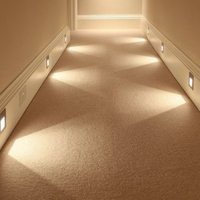 Lampe murale LED encastrée pour escalier intérieur d'hôtel, en aluminium, avec détecteur de mouvement, personnalisable, pour éclairage nocturne
