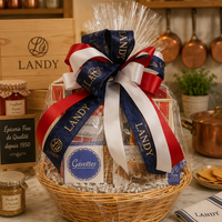 Panier-cadeau rond en osier avec ruban pour les fêtes de Noël, ensemble de cadeaux alimentaires et fruités, vente en gros, fabrication sur mesure