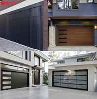 Portes de garage automatiques inclinables en acier de style design moderne, esthétiques et durables, résistantes au vent pour les villas