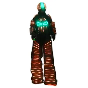 Namchi tüm vücut Stilt bacak serin hafif ışıklı Robot giysiler Led aydınlatmak Robot Cosplay Led Robot takım elbise gösterisi parti