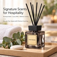 Diffuseur fiable sans flamme, sûr, durable, aromatique et parfumé, avec bâtonnets en rotin, en bouteille carrée en verre, pour studio de yoga et salon