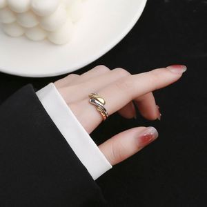 Trendy Fashion Braided <b>Rings</b> <b>Women</b> Irregular Water Wave Open Combination Handmade Copper Jewelry 18K Plating Yuanchen Jf110831 - Product Image 4