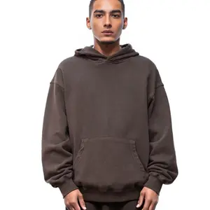 420gsm 100% Cotton Custom Vintage Wash Men's Hoodie Sand Wash Multi Color Heavyweight Terry Sweatshirt Oversize Hoodie For Men