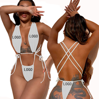 Maillot de bain une pièce avec logo personnalisé 2023 Vêtements de plage sexy sans marque privée rembourrée Maillots de bain brésiliens Maillot de bain micro-string Bikini