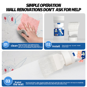 Petite bouteille de peinture murale <span class=keywords><strong>blanche</strong></span> au pinceau pour les taches et les graffitis Revêtement mural blanc Pâte de réparation murale écologique pour usage domestique - Product Image 6