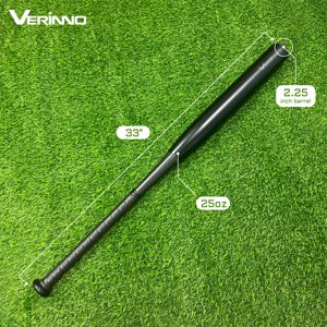 Bates <span class=keywords><strong>de</strong></span> Béisbol <span class=keywords><strong>de</strong></span> Barril <span class=keywords><strong>de</strong></span> 2.25 Pulgadas y 25 Onzas para Sóftbol, Mitad Aleación y Mitad Compuesto <span class=keywords><strong>de</strong></span> Carbono en Negro Mate - Product Image 1