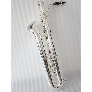 Đồng thau chuyên nghiệp mạ bạc Baritone Saxophone với EB giai điệu woodwind cụ Baritone <span class=keywords><strong>sax</strong></span> - Product Image 2