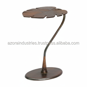 Azora Industries-Mesa auxiliar de metal con forma de hoja, diseño simple, elegante, para el hogar y el hotel, mesita de noche decorativa, sofá, mesa auxiliar - Product Image 1