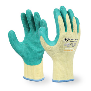 XINGYU 10G EN388 Guantes <span class=keywords><strong>de</strong></span> <span class=keywords><strong>seguridad</strong></span> <span class=keywords><strong>de</strong></span> trabajo <span class=keywords><strong>de</strong></span> látex <span class=keywords><strong>de</strong></span> algodón arrugado con medio recubrimiento Industrial Guantes <span class=keywords><strong>de</strong></span> <span class=keywords><strong>seguridad</strong></span> <span class=keywords><strong>de</strong></span> látex <span class=keywords><strong>de</strong></span> protección <span class=keywords><strong>de</strong></span> brazo personalizados - Product Image 1