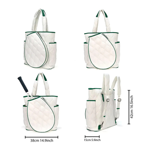 Mochila acolchada de nailon personalizada para <span class=keywords><strong>mujer</strong></span>, raqueta de tenis, Pickleball, impermeable, antirrobo, compartimento separado para zapatos, portátil - Product Image 2