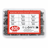 400 vis autotaraudeuses à tête fraisée cruciforme en acier inoxydable pour fixation bois et métal – Kit de vis cruciformes