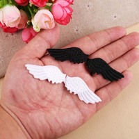 Patchs brodés en forme d'ailes d'ange noires et blanches, à coller sur les vêtements, patch décoratif pour vestes, jeans, sacs, bricolage
