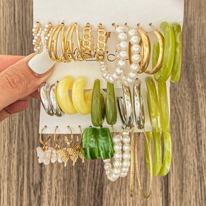 Joyería de moda <span class=keywords><strong>MIO</strong></span> para damas jóvenes, conjuntos de pendientes de aleación geométrica con incrustaciones de <span class=keywords><strong>diamantes</strong></span>, perlas, <span class=keywords><strong>diamantes</strong></span> de imitación, Círculo de moda, mariposa - Product Image 4