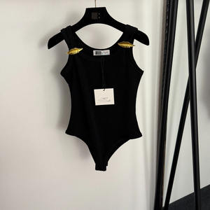 Body de Tirantes Blanco para Mujer, Decoración de Labios Dorados, Sexy, Ajustado, Verano, 100% Algodón, Transpirable, Ropa de Club, Top Básico Diario - Product Image 4