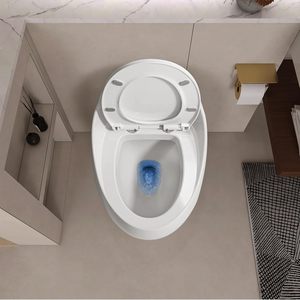 Inodoro <span class=keywords><strong>de</strong></span> Cerámica <span class=keywords><strong>de</strong></span> Una Pieza con Diseño <span class=keywords><strong>de</strong></span> Huevo, Ahorro <span class=keywords><strong>de</strong></span> Espacio, Moderno y Estándar, con Descarga Potente <span class=keywords><strong>de</strong></span> 1.28 GPF y Cierre Suave para Baños - Product Image 6