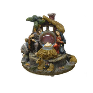 4.5 pulgadas resínico artículos religiosos hogar funcionalidad decoración <span class=keywords><strong>Sagrada</strong></span> <span class=keywords><strong>Familia</strong></span> estatua giratorio caja de música - Product Image 1
