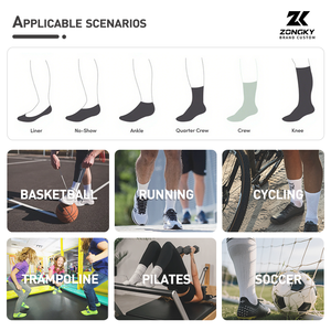 Chaussettes de sport pour hommes en coton de haute qualité, avec logo personnalisé imprimé numériquement, design gratuit, pour le printemps, blanc et noir, pour l'entraînement et la course à pied - Product Image 3
