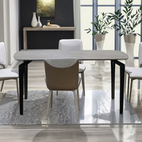Usine chinoise vend des tables à manger extensibles modernes de luxe léger avec pieds en métal et plateau en céramique ou verre trempé pour hôtels