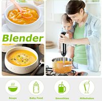Mixeur Plongeant Multifonctionnel 600W - 2 Vitesses, Conception Anti-Éclaboussures, Boîtier en Plastique, Mixeur Portable pour la Cuisine Domestique