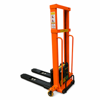 Chariot à palettes motorisé à courant continu de 1 tonne, à charge lourde, avec construction en acier au carbone pour camions commerciaux et manutention industrielle