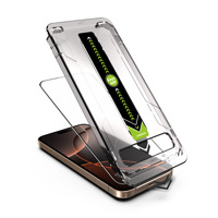 Protection d'écran en verre trempé pour iPhone 15 Pro Max 16, anti-choc, HD, verre Gorilla, avec kit anti-poussière