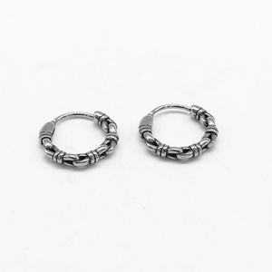Pendientes de Aro para Hombre, Acero Inoxidable 316L, Hipoalergénicos, Diseño Vintage de Cadena de Bambú, Estilo Punk, Gótico, Vikingo, para Regalo - Product Image 2