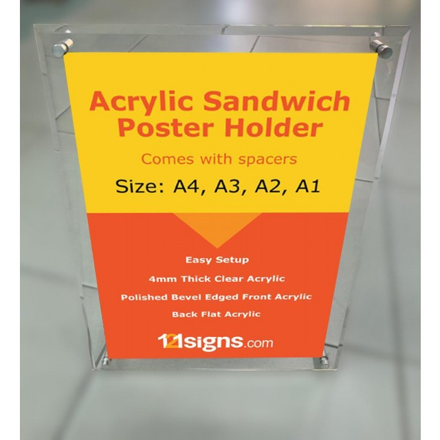 AxGear Lot De 6 Supports De Panneau En Acrylique De 28 X 43 C - Cadre