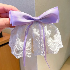 Falda romántica de encaje francés para niñas con lazo y pinza para el pelo, elegante pinza grande para el cabello en la parte posterior de la cabeza, accesorio de alta gama. - Product Image 2