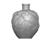 Distributeur d'eau en verre cristal au design artistique 3D créatif, bouteilles personnalisées avec logo couleur sur mesure et bouchon plat gravé