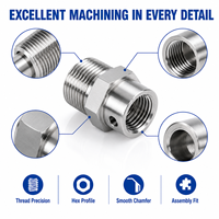 Custom Precision CNC Turned Metal Threaded Connector for Industrial Equipment Pneumatic Hydraulic and Mechanical Assembly