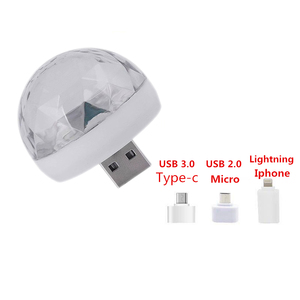 Bolas de <span class=keywords><strong>Discoteca</strong></span> LED, Bola Mágica Pequeña de Colores RGB, Luz de Fiesta USB, Mini Bolas de <span class=keywords><strong>Discoteca</strong></span> para DJ - Product Image 1