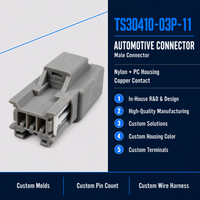 Connecteur automobile mâle 3 broches pour faisceau de câbles, boîtier PC, connecteur mâle