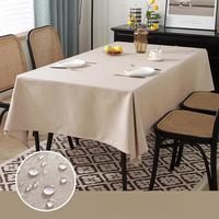 Nappe de table élégante de couleur café, tissée en lin, coton et polyester, imperméable, anti-taches et anti-poussière, de qualité supérieure, disponible en plusieurs couleurs, OEM ODM