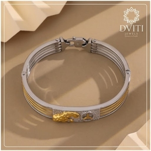 925 Sterling Silver Dual Tone Tiger Design Kada <b>Bracelet</b> for Men and Women Luxury <b>Adjustable</b> Fashion Jewelry Gift - Product Image 1