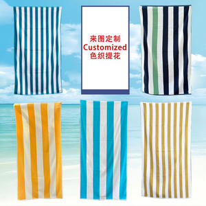 Serviettes <span class=keywords><strong>de</strong></span> <span class=keywords><strong>plage</strong></span> à rayures en coton 100%, serviettes super absorbantes à séchage rapide extra larges pour la <span class=keywords><strong>plage</strong></span>, les voyages, la <span class=keywords><strong>serviette</strong></span> <span class=keywords><strong>de</strong></span> bain - Product Image 2