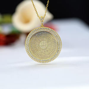 Personalizado con incrustaciones de circón islámico Eid árabe circón Pvd recubierto de acero inoxidable joyería de moda fina collares encanto Corán a prueba de agua - Product Image 3